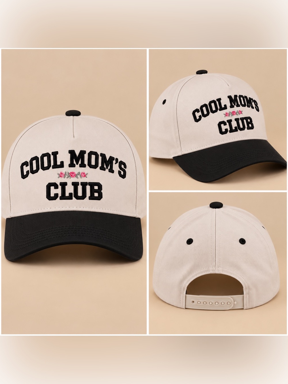 Zenana Cool Moms Club Black SnapBack Baseball Hat Novelty NEW